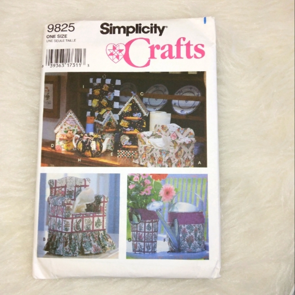 Simplicity 9825 Covers for tissue box, paper towel, watering can flower …